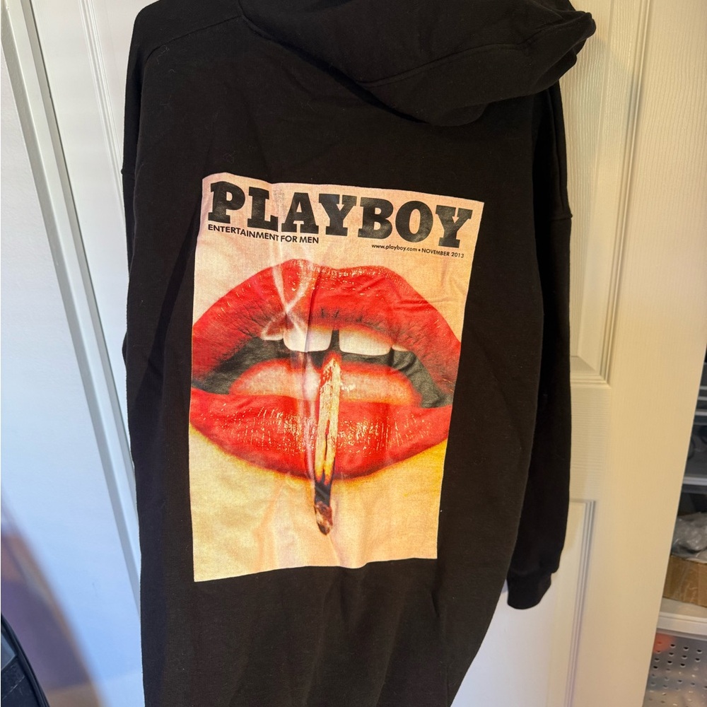Black Playboy Oversized Hoodie from the Playboy x Missguided Collection